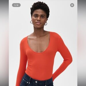 Rodebjar Orange Long Sleeve Bodysuit